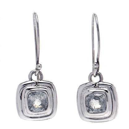 John Hardy Sterling Silver White Topaz Drop Earrings 1 of 4