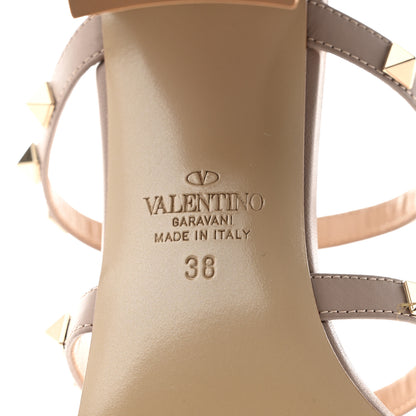 Valentino Garavani Calfskin Rockstud 60mm Caged Slide Sandals 38 Poudre 6 of 8