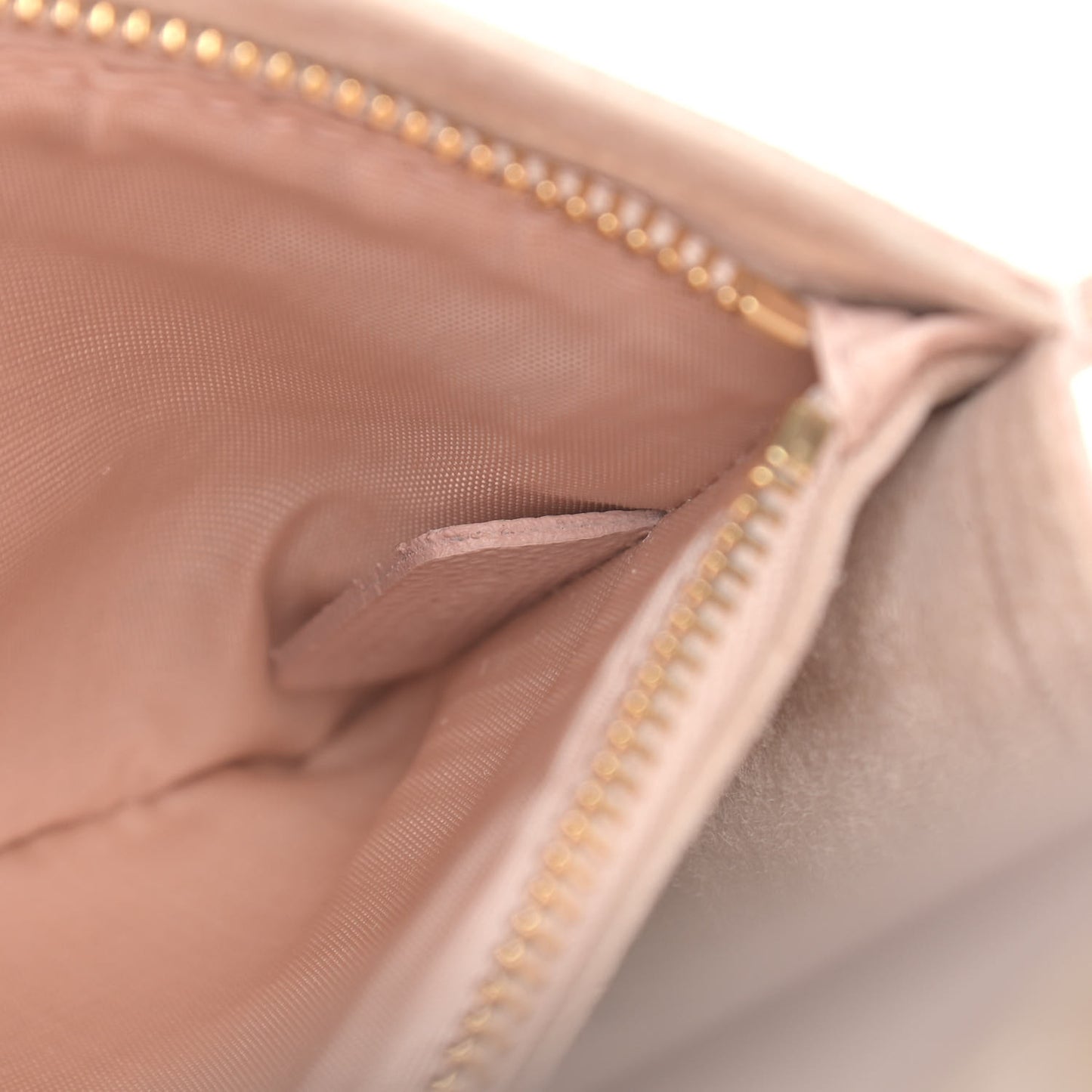 Grained Calfskin Diorama Wallet on Chain Pouch Rose Poudre