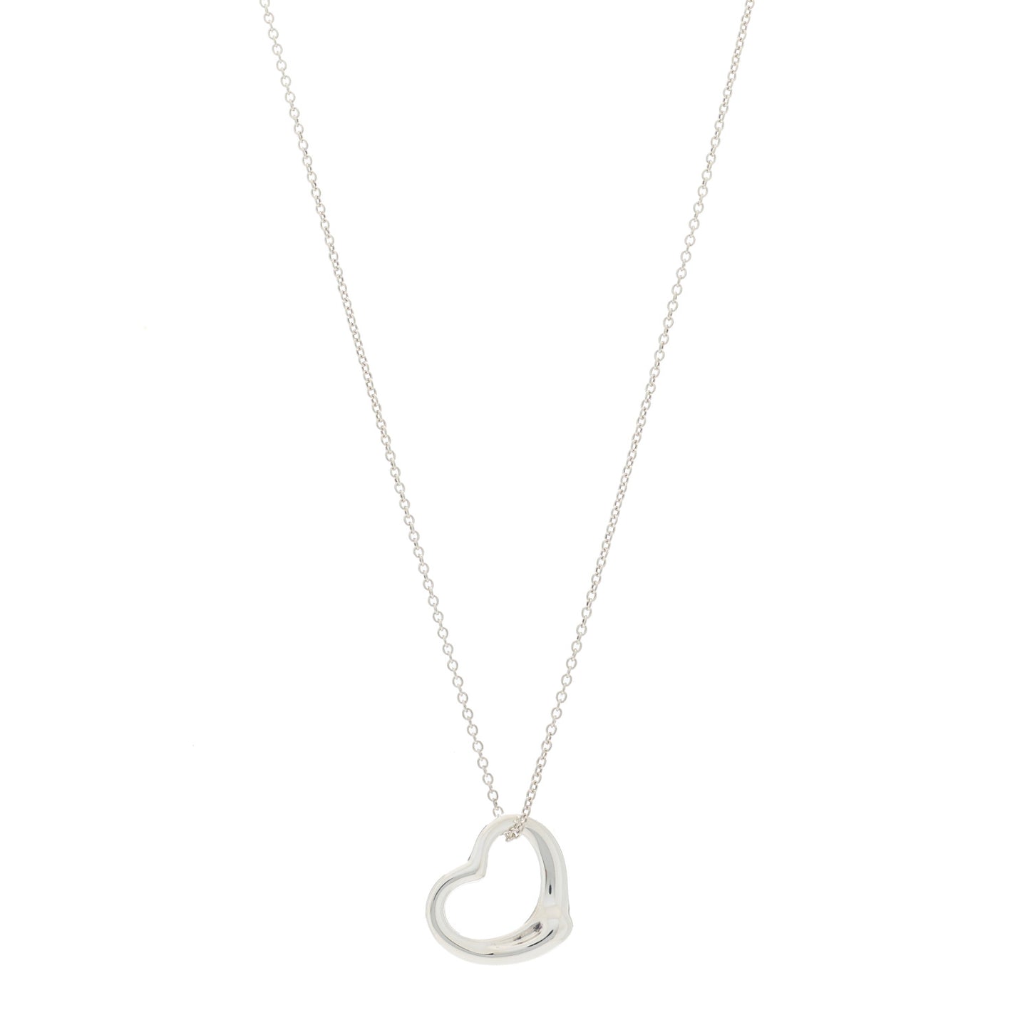 Sterling Silver 22mm Elsa Peretti Open Heart Pendant Necklace