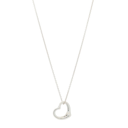 Tiffany Sterling Silver 22mm Elsa Peretti Open Heart Pendant Necklace 1 of 6