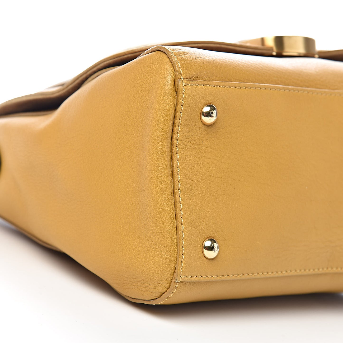 Calfskin Colorblock Anna Shoulder Bag Yellow White