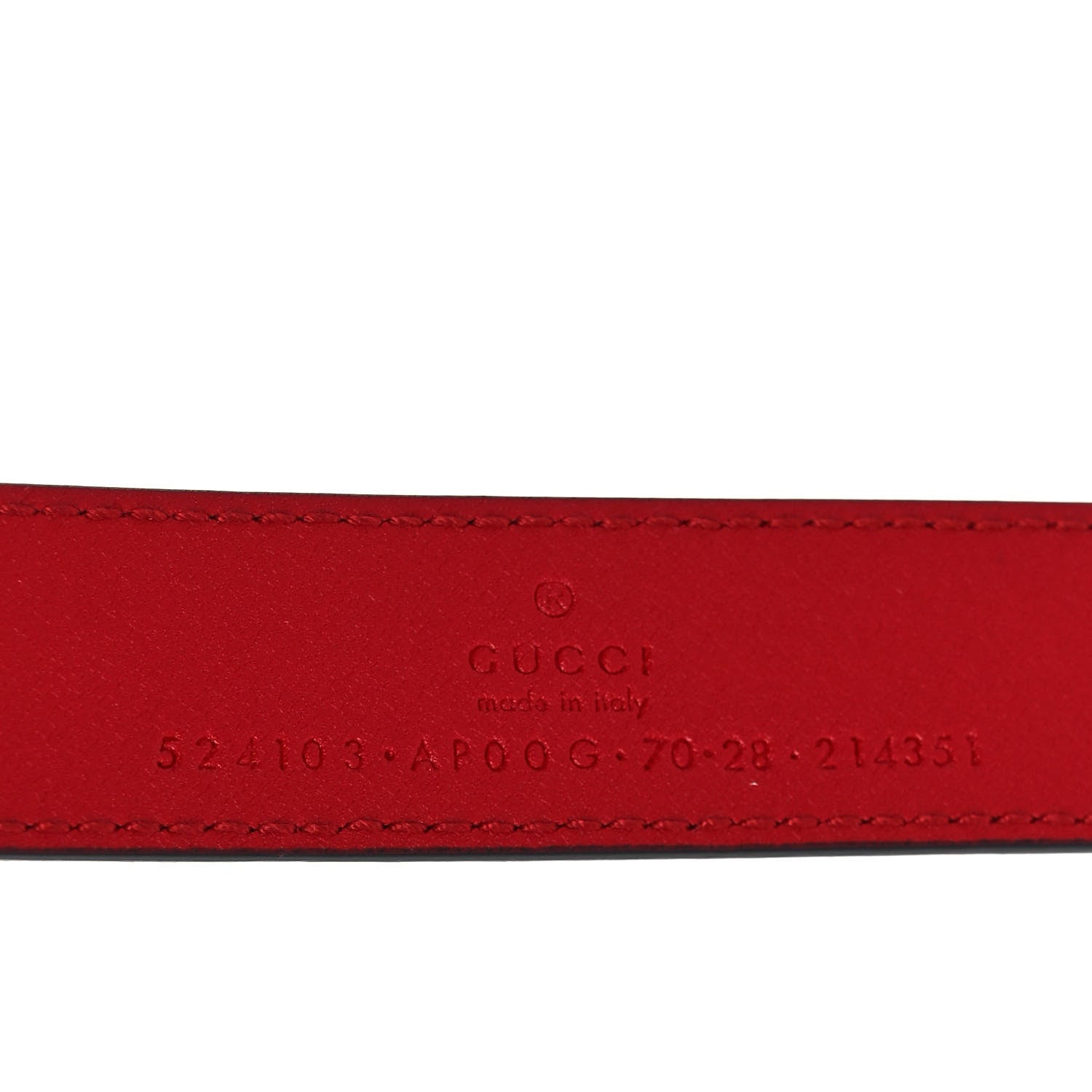 Gucci Moon Calfskin Torchon Double G 25mm Belt 70 28 Hibiscus Red 4 of 4