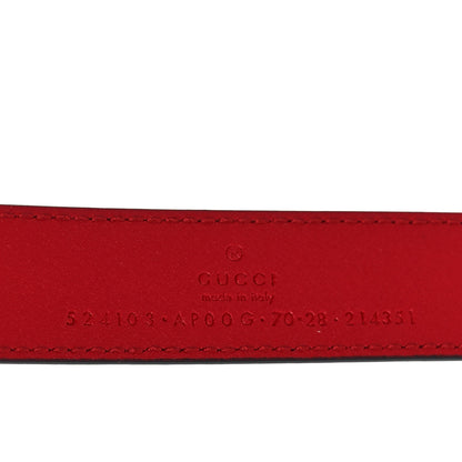 Gucci Moon Calfskin Torchon Double G 25mm Belt 70 28 Hibiscus Red 4 of 4