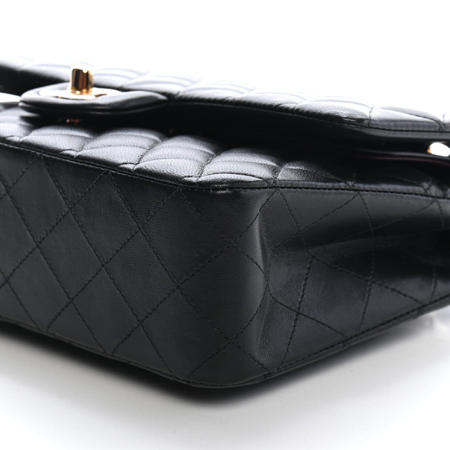 Chanel Lambskin Quilted Medium Double Flap Black 9 of 9