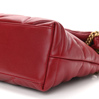 Saint Laurent Lambskin Quilted Small Loulou Puffer Monogram Chain Satchel Opyum Red 12 of 13
