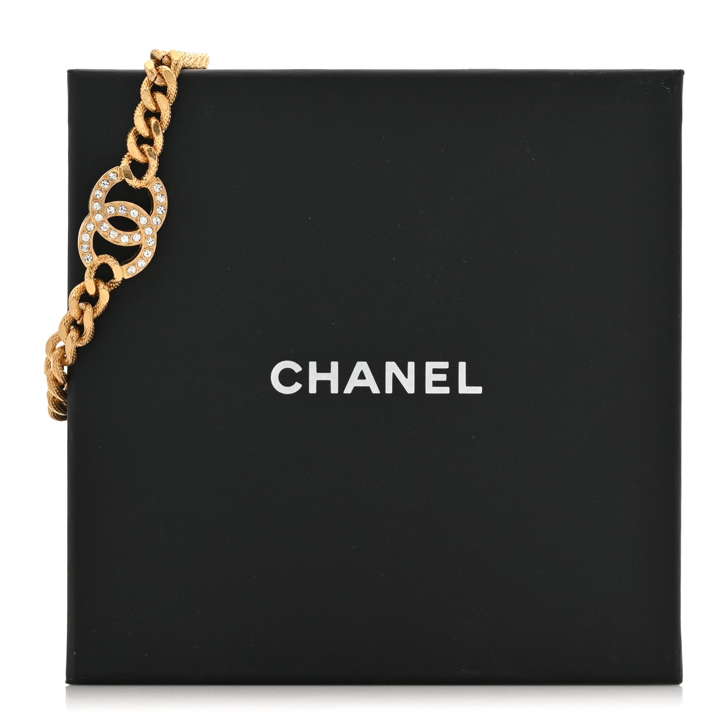 Crystal CC Chain Link Bracelet Gold