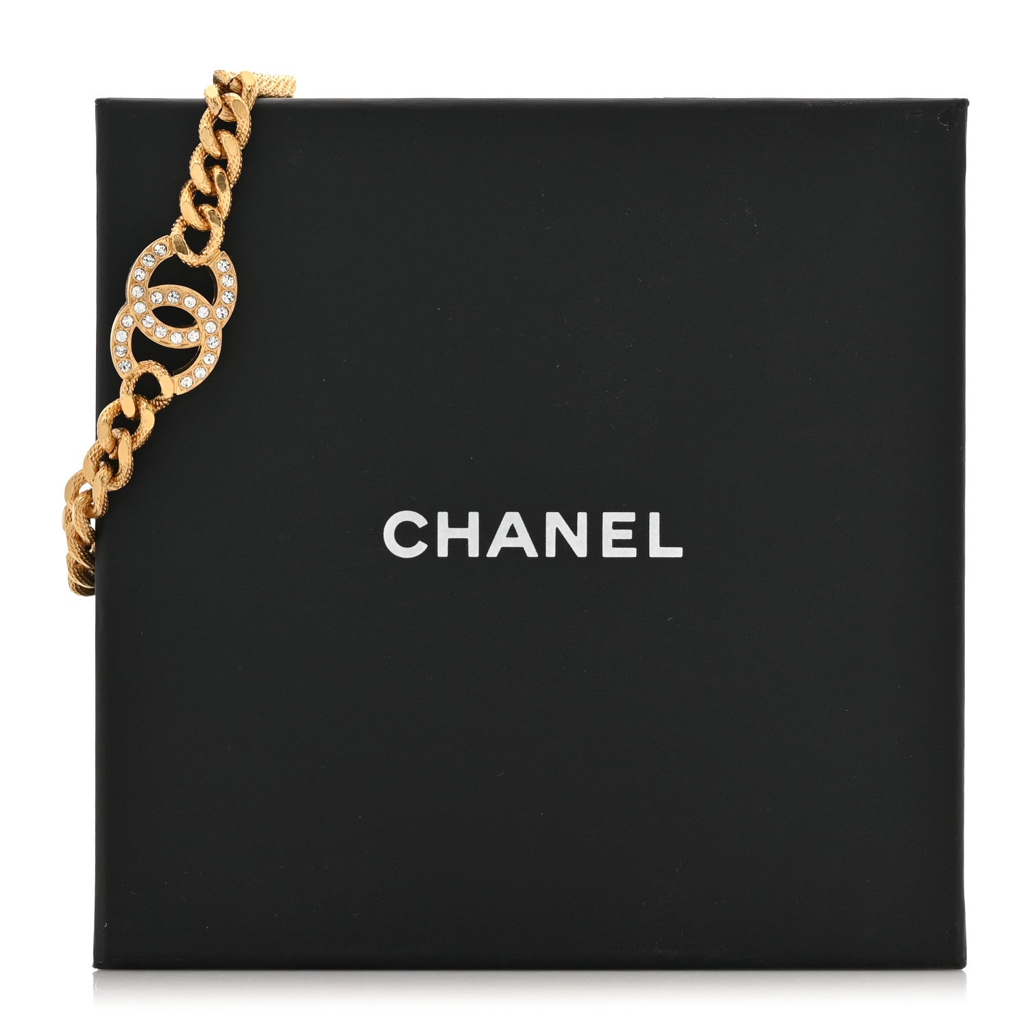 Chanel Crystal CC Chain Link Bracelet Gold 5 of 5