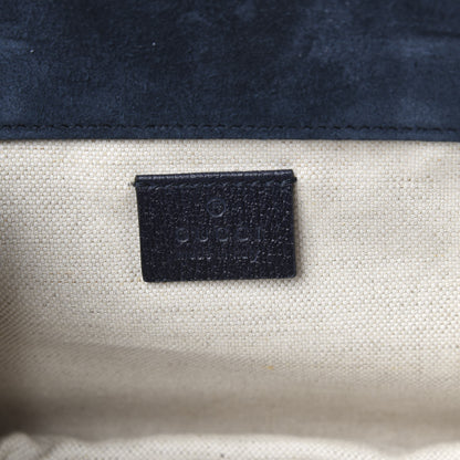 Gucci Suede Web Small Neo Vintage Double Flap Messenger Bag Blue 6 of 10