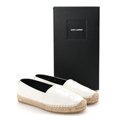 Saint Laurent Lambskin Monogram Espadrilles 36.5 White 10 of 10