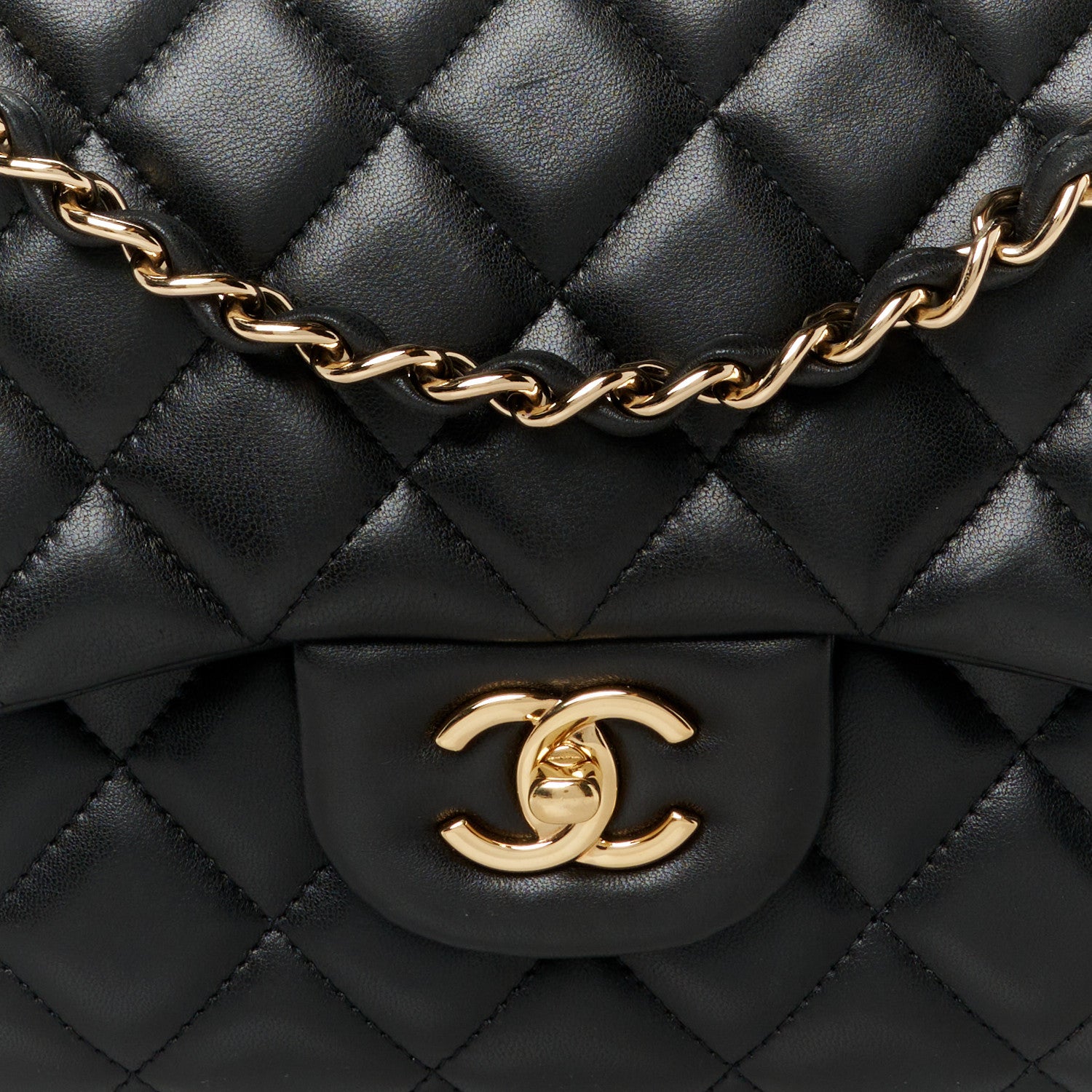Chanel Lambskin Quilted Jumbo Double Flap Black 9 of 11