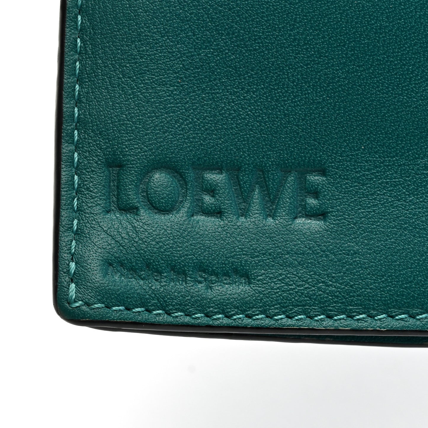 Grained Calfskin Large Vertical Wallet Blue Black