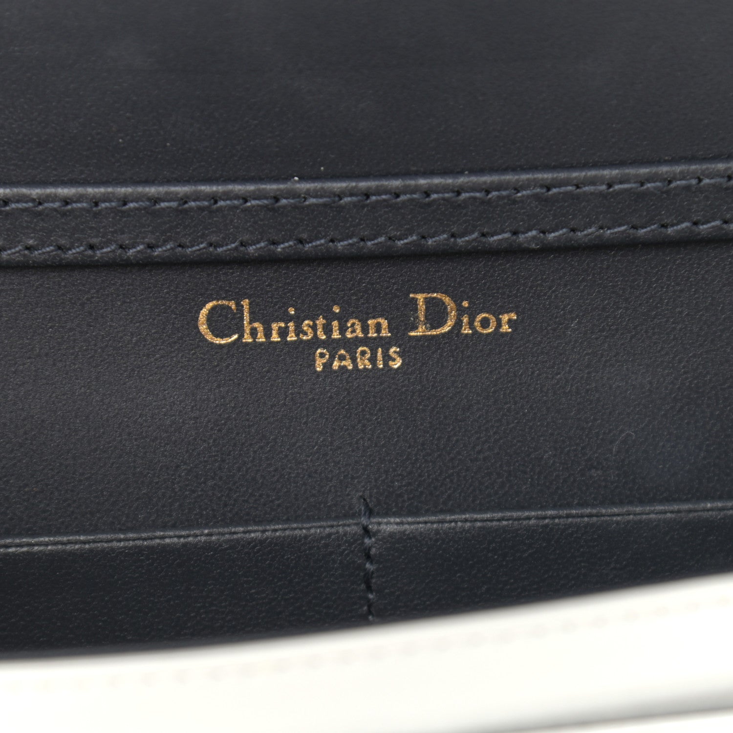 Christian Dior Patent Micro-Cannage Diorama Wallet on Chain Pouch White 6 of 13