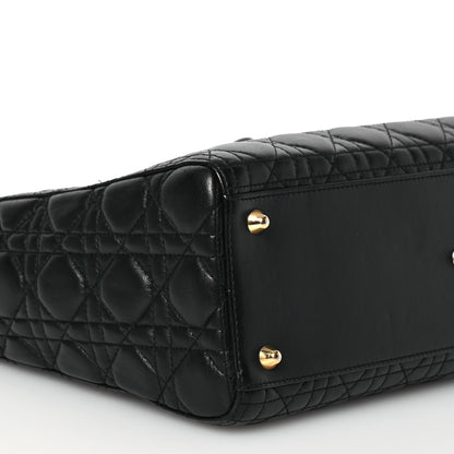 Christian Dior Lambskin Cannage Large Lady Dior Black 9 of 10