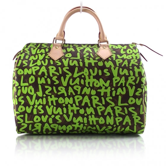 Louis Vuitton Monogram Graffiti Speedy 30 Green 1 of 9