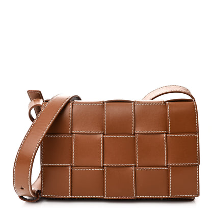 Bottega Veneta Lambskin Maxi Intrecciato Edge Stitch Cassette Crossbody Bag Wood 1 of 10