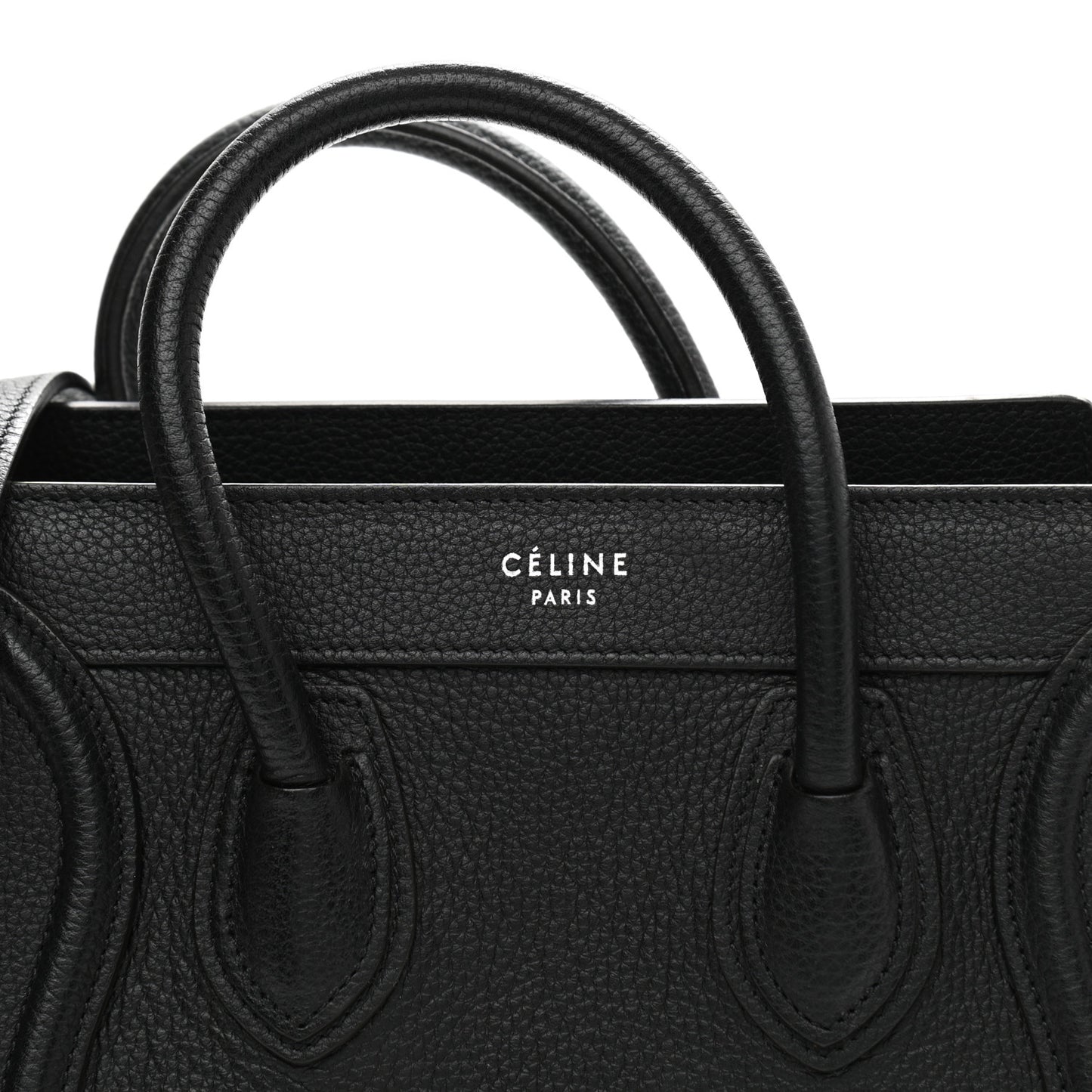 Drummed Calfskin Nano Luggage Black