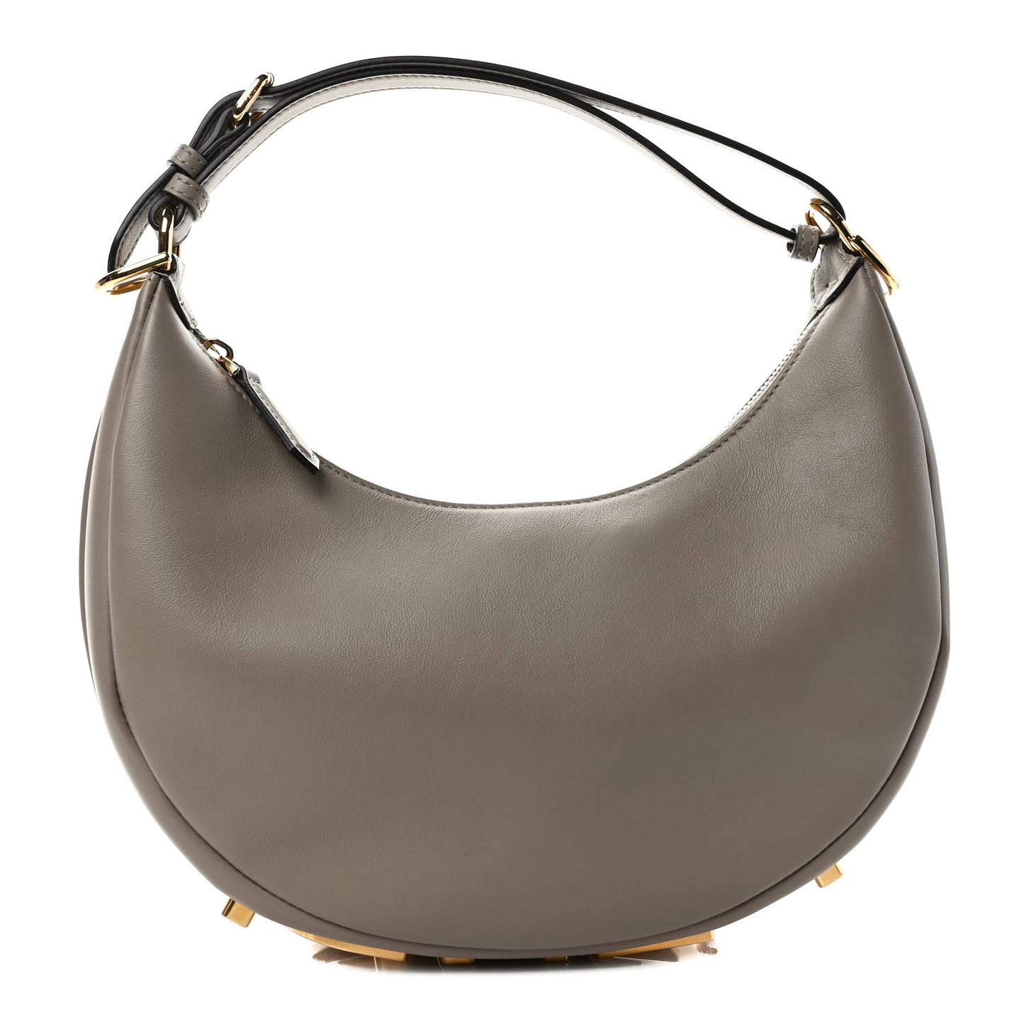 Vitello Grace Matte Small Fendigraphy Hobo Bag Tortora