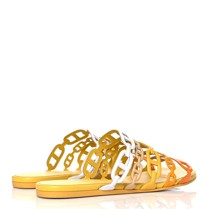 Hermes Nappa Thalassa Sandals 36.5 Jaune Citrone 4 of 9
