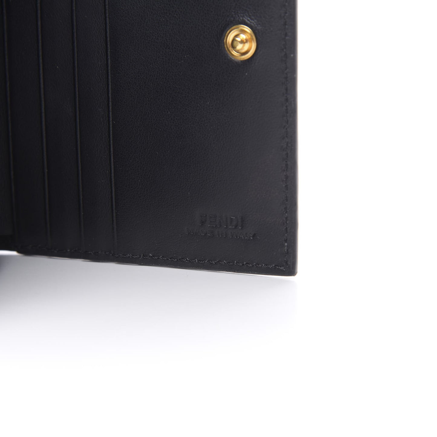 Vitello Liberty Century Lucido By The Way Compact Bi-Fold Wallet Black