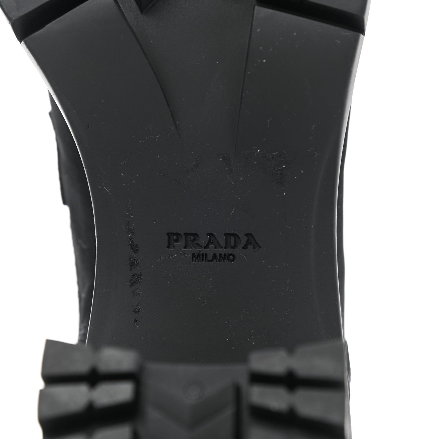 Prada Spazzolato Re-Nylon Metal Triangle Logo Lace Up 85mm Boots 38 Black 6 of 9