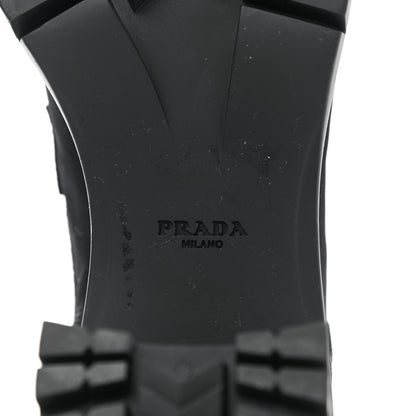 Prada Spazzolato Re-Nylon Metal Triangle Logo Lace Up 85mm Boots 38 Black 6 of 9