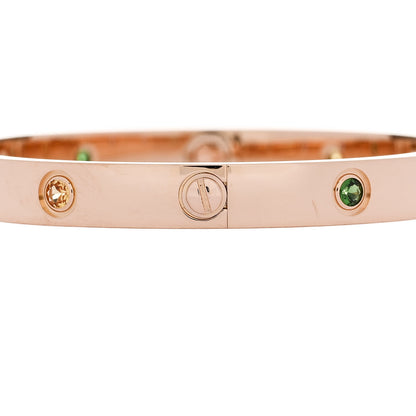 Cartier 18K Pink Gold Sapphire Garnet Amethyst LOVE Bracelet 17 4 of 9