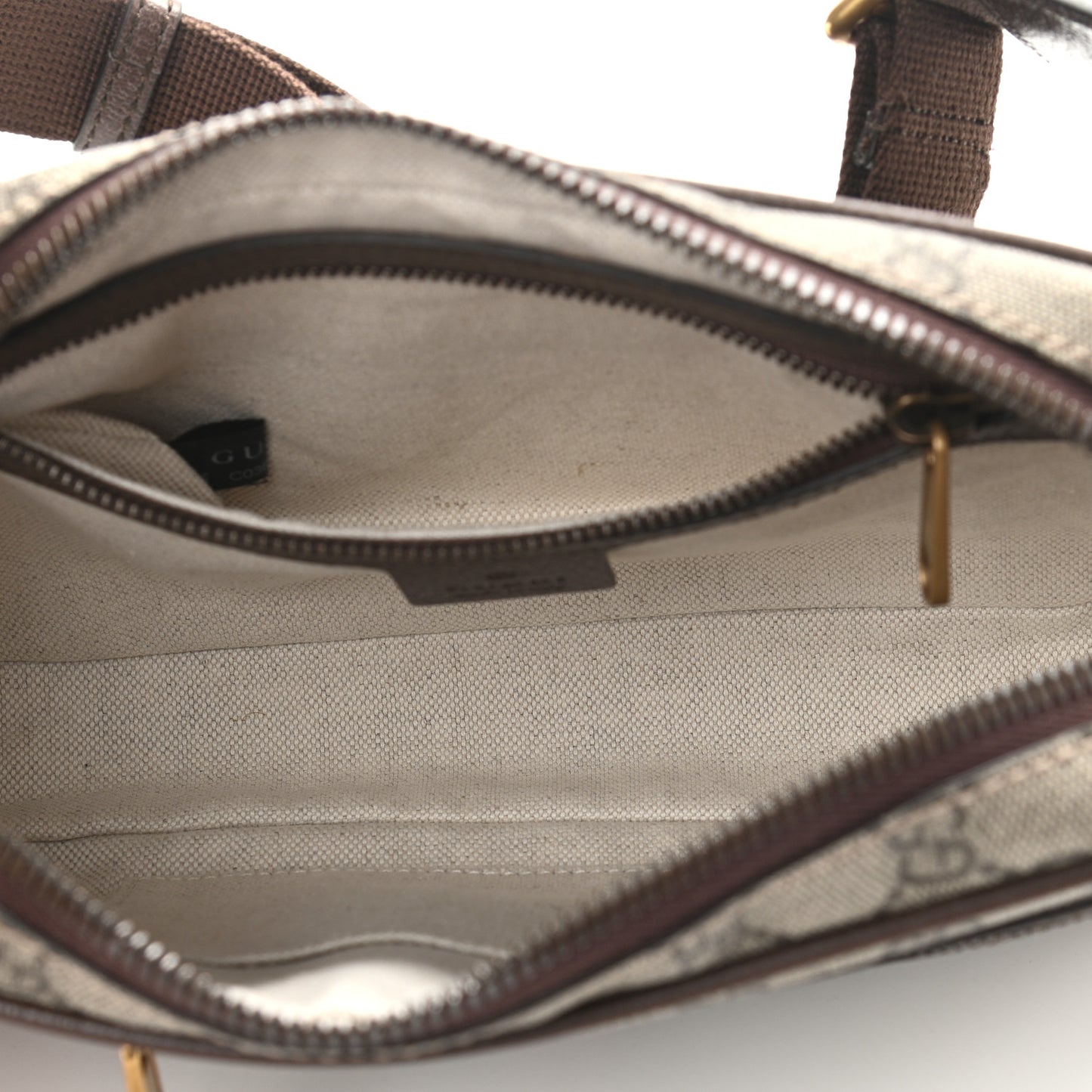 Soft GG Supreme Monogram Medium Ophidia Belt Bag Dark Brown