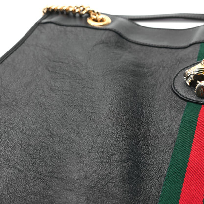Gucci Calfskin Maxi Rajah Chain Tote Black 14 of 14