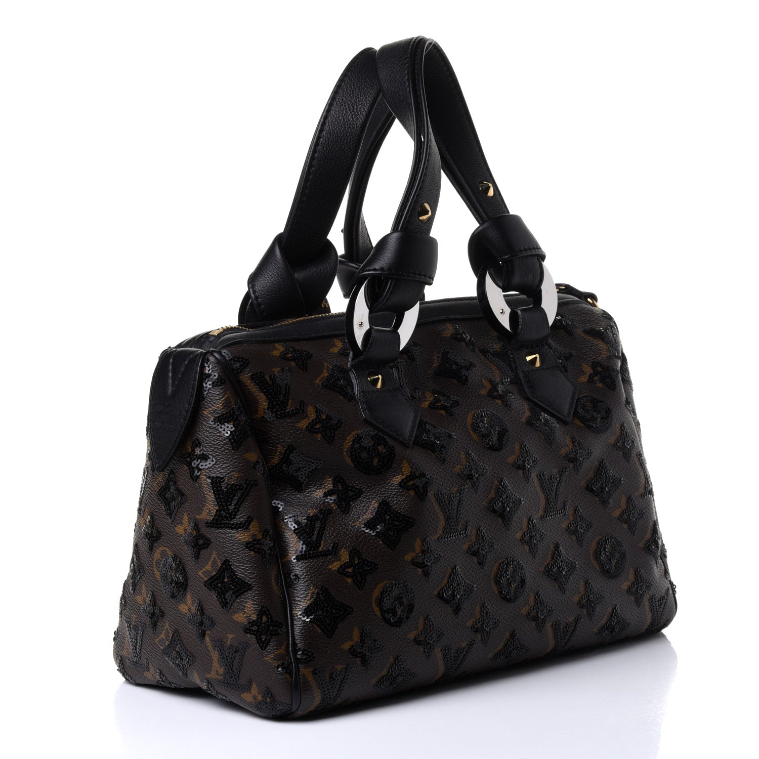 Louis Vuitton Monogram Sequins Eclipse Speedy 28 Black 2 of 4