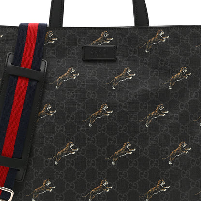 Gucci GG Supreme Monogram Tigers Web Vertical Tote Black Multicolor 9 of 11