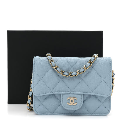 Chanel Caviar Quilted Mini Chain Bag Blue 11 of 11
