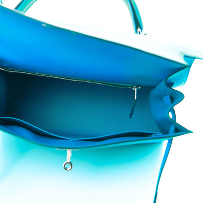 Hermes Epsom Kelly Sellier 32 Bleu Frida 5 of 11