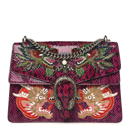 Gucci Elaphe Dragon Embroidered Medium Dionysus Shoulder Bag Violet Cyclamen Multicolor 1 of 9