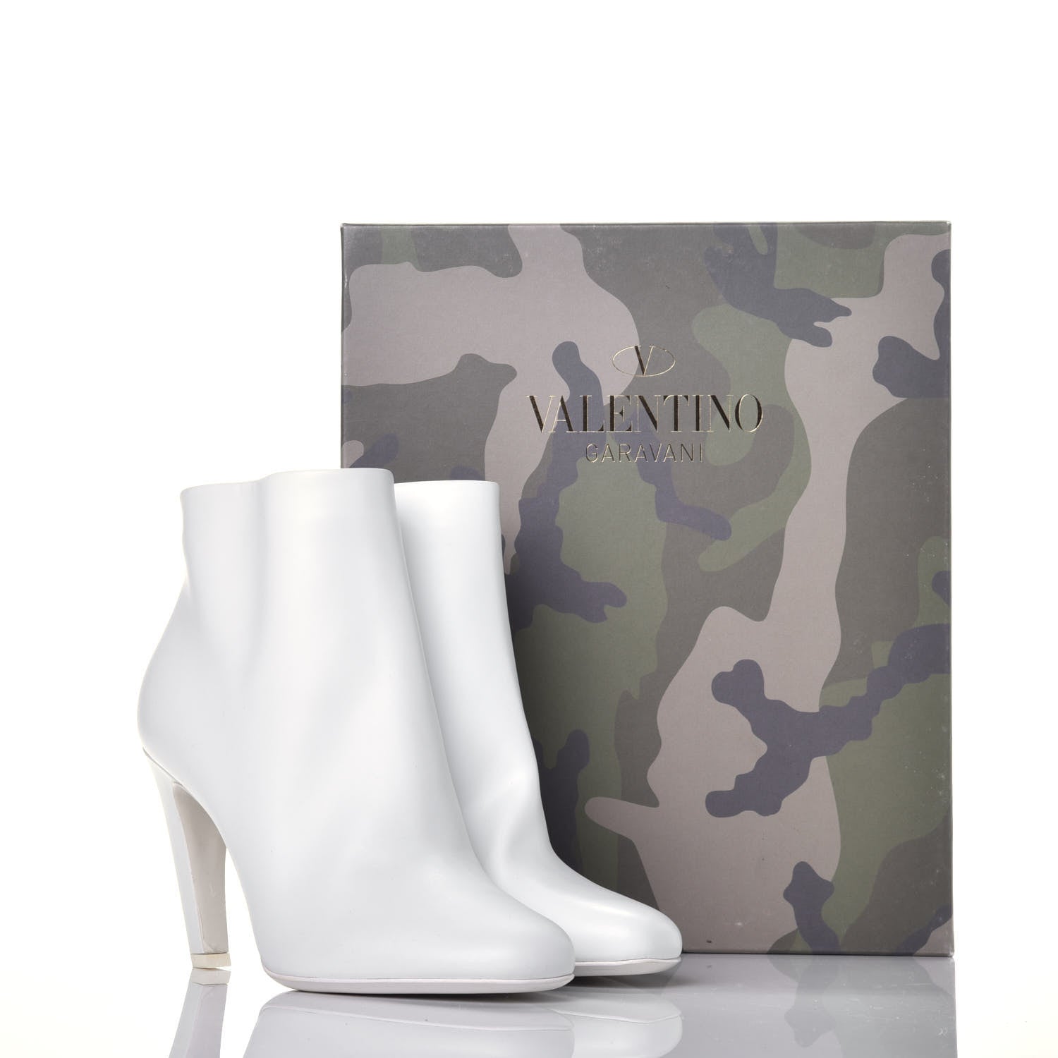 Valentino Garavani Calfskin Ankle Boots White 8 of 10
