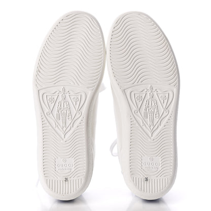 Gucci Calfskin Miro Soft Tennis Embroidered Womens Ace Sneakers 35 White Rio Blue 5 of 8