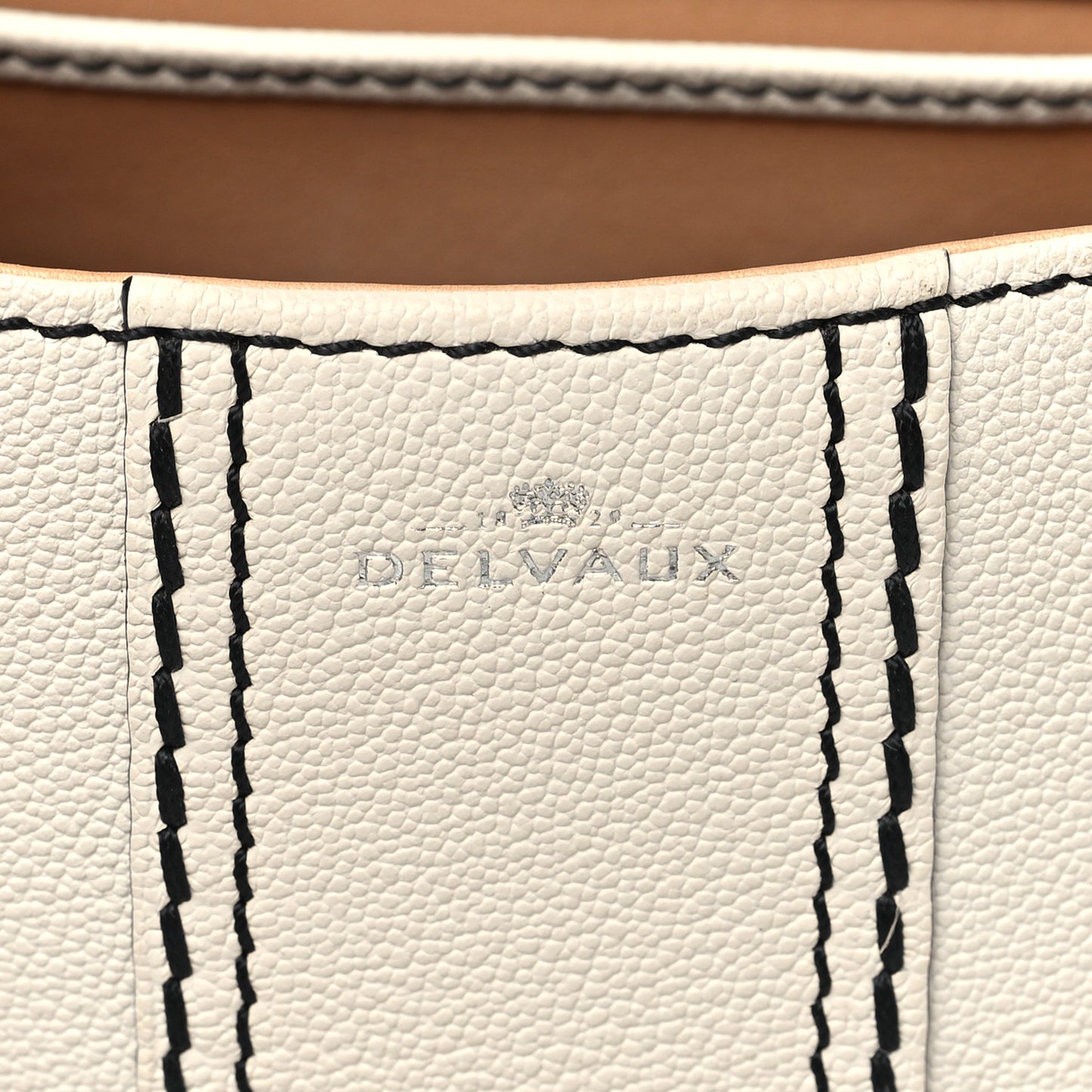 Grained Rodeo Calfskin Surpique Mini Brillant Satchel White