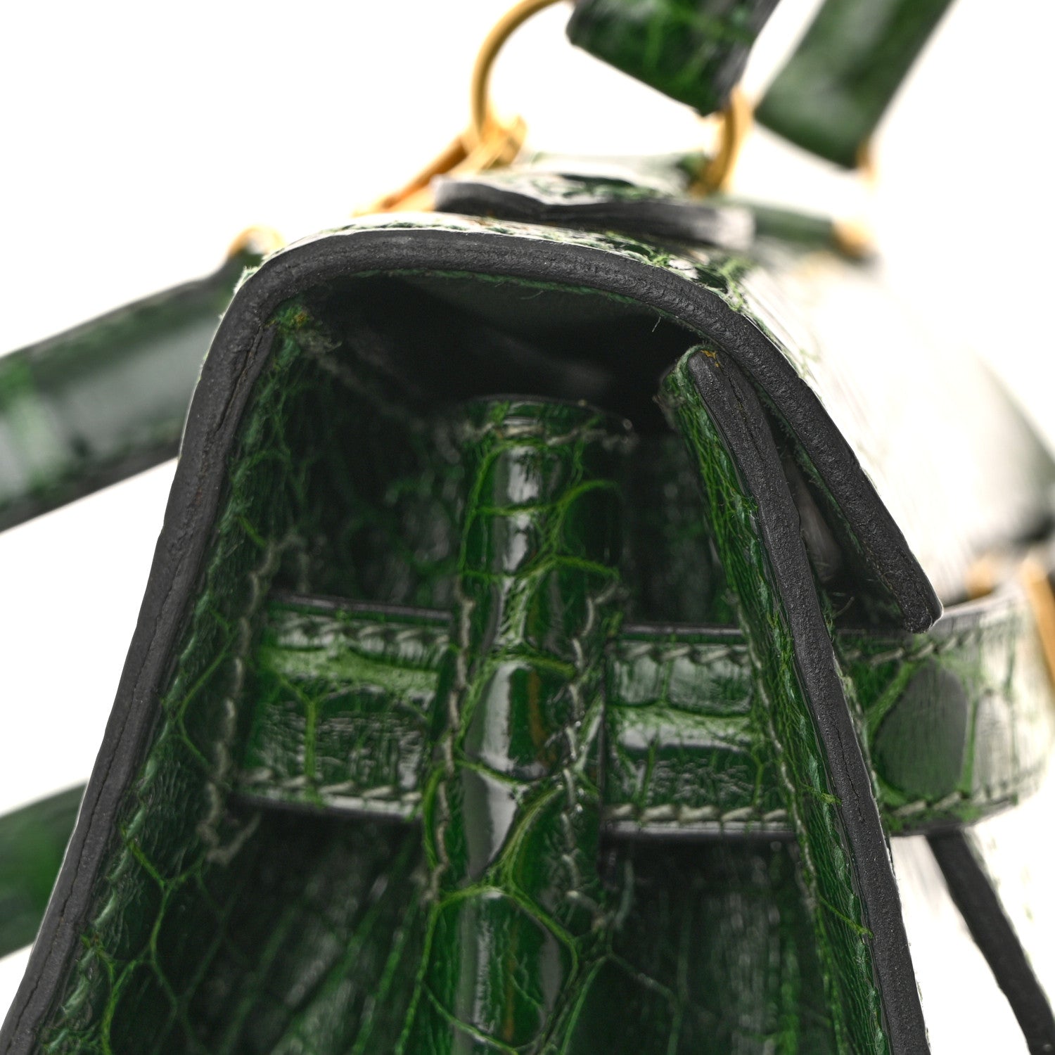 Hermes Alligator Mini Kelly Sellier 20 Vert Fonce 12 of 14
