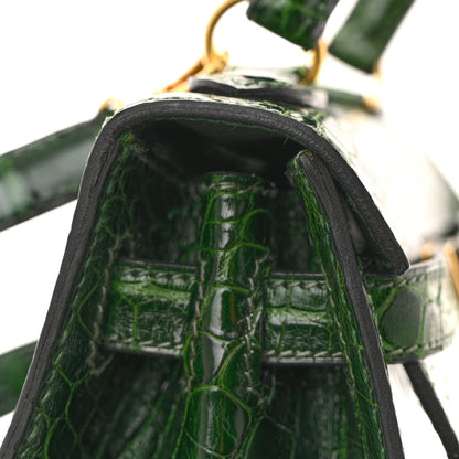 Hermes Alligator Mini Kelly Sellier 20 Vert Fonce 12 of 14