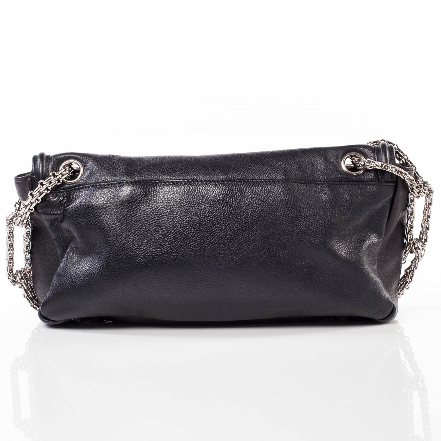 Leather Mademoiselle Lock Flap Bag Black