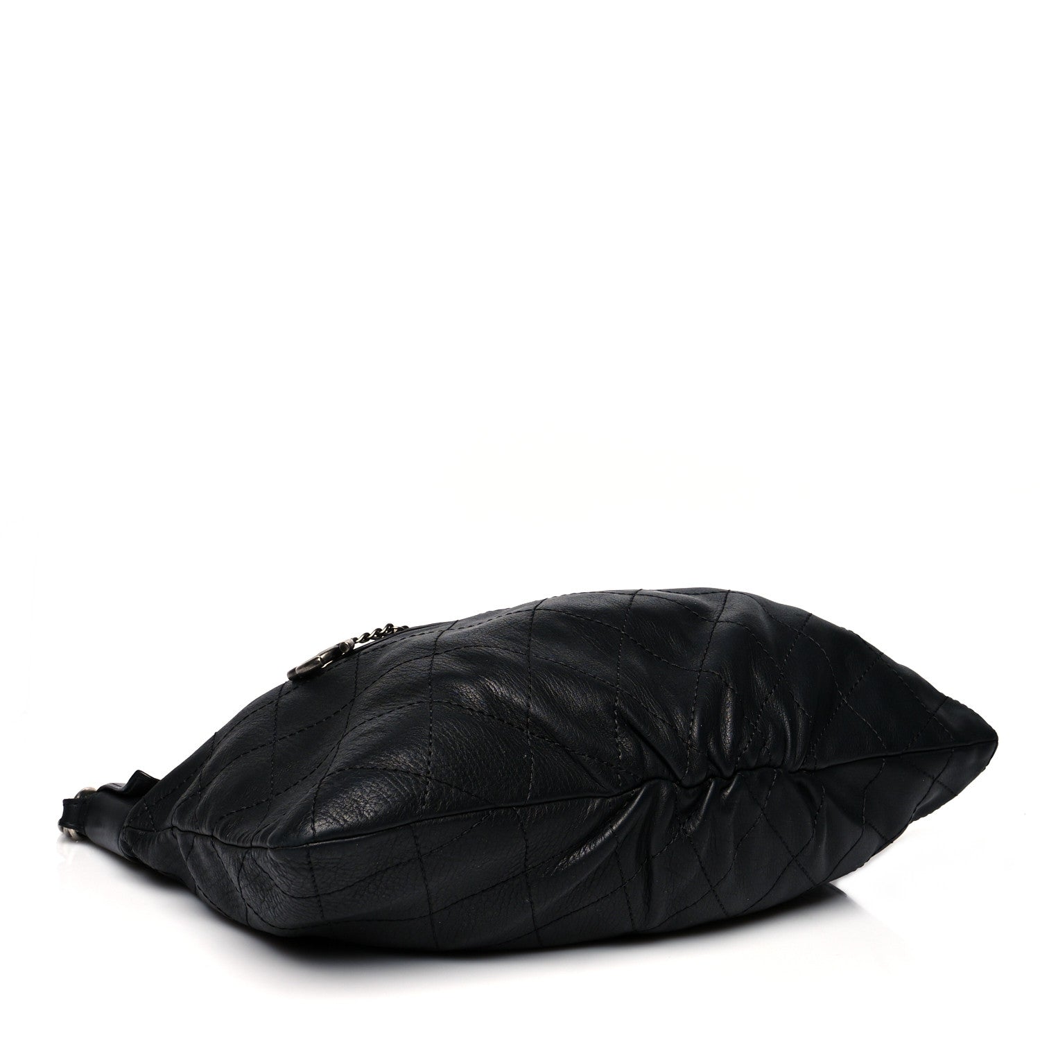 Chanel Calfskin Stitched Double Zip Hobo Black 4 of 9