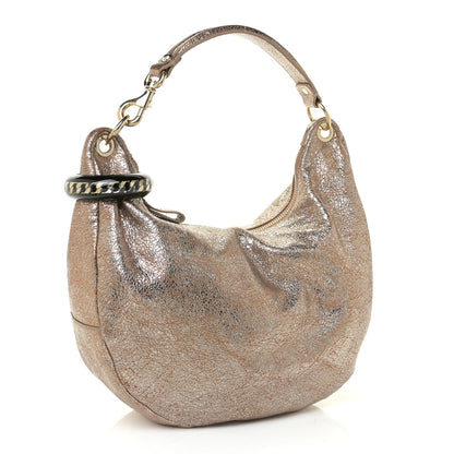 Jimmy Choo Suede Large Solar Hobo Metallic Gold 3 of 10
