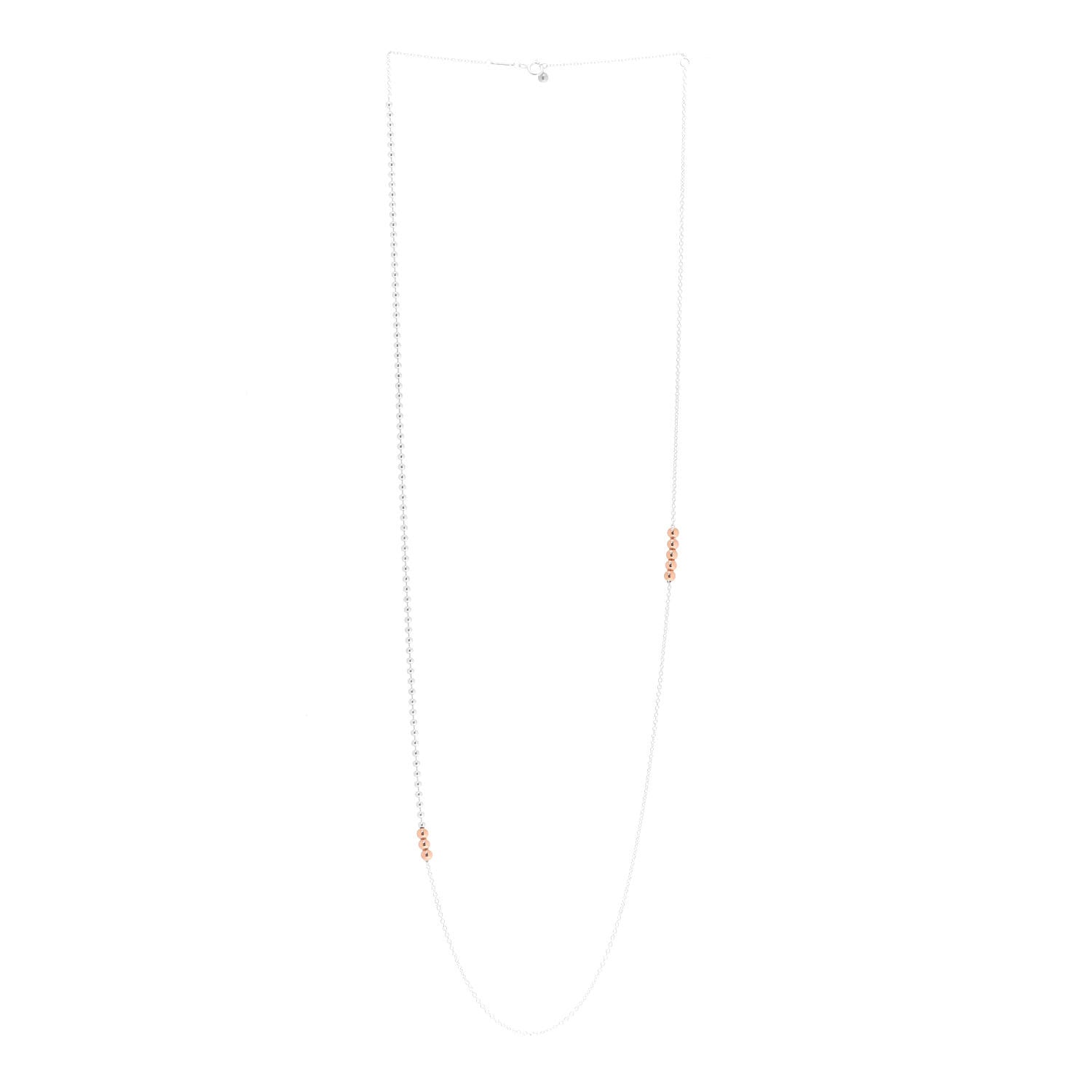 Tiffany Sterling Silver 18K Rose Gold Mixed Bead Necklace 3 of 6