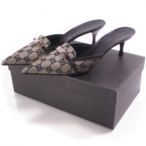 Gucci Monogram Horsebit Pumps 9B 4 of 8