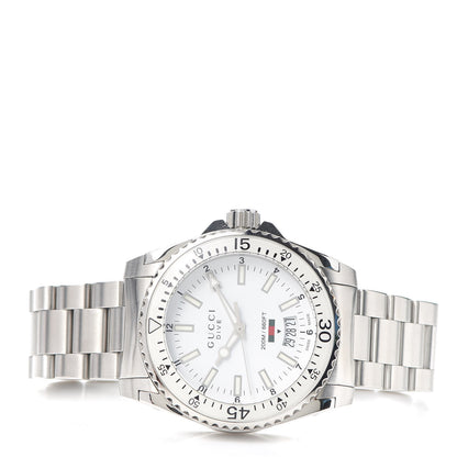 Gucci Stainless Steel 40mm Dive Quartz Watch White 2 of 6