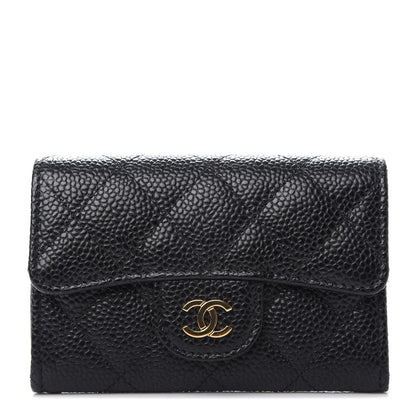 Chanel Caviar Quilted Flap Card Holder Wallet Black 1 of 9