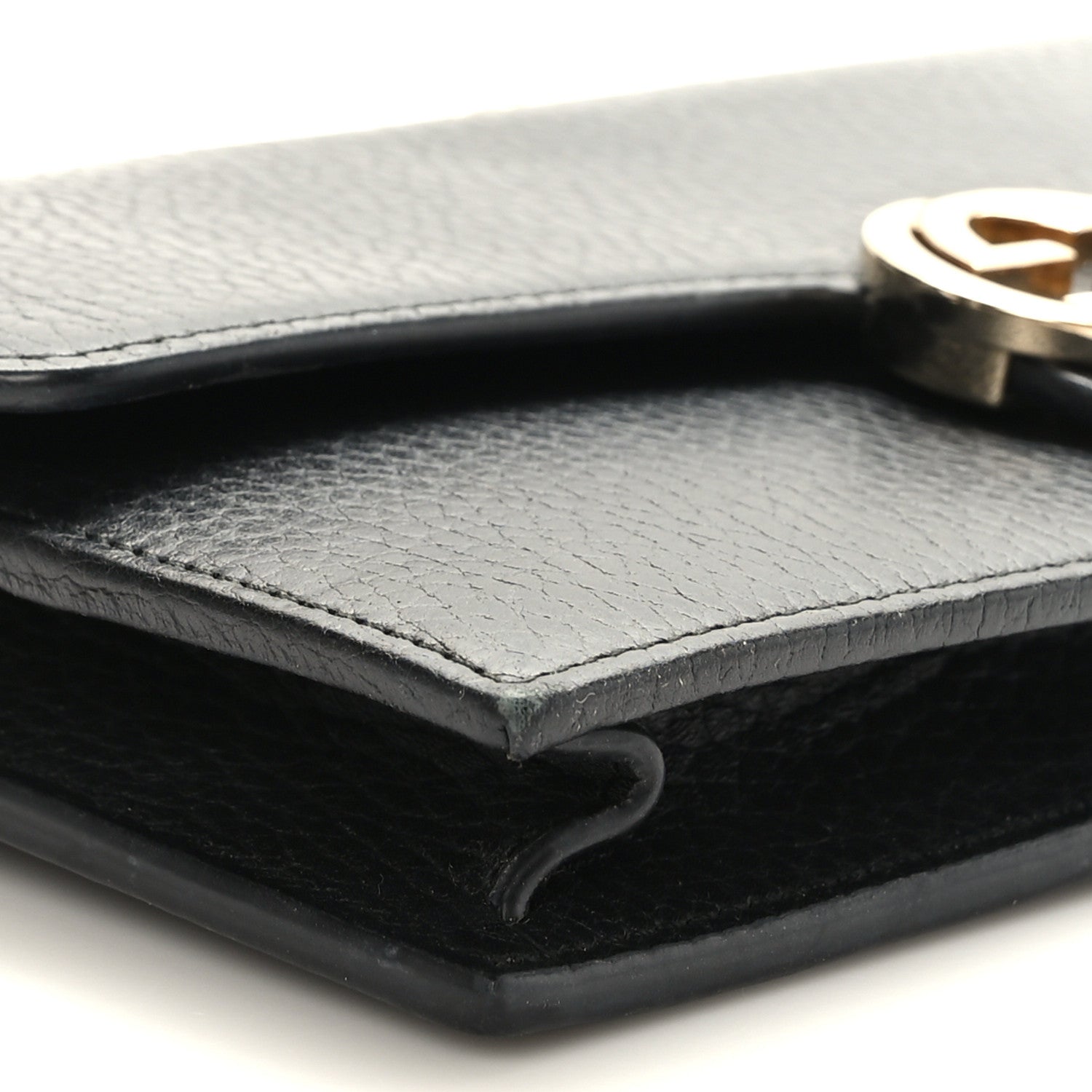 Gucci Dollar Calfskin Interlocking G Chain Wallet Black 7 of 8