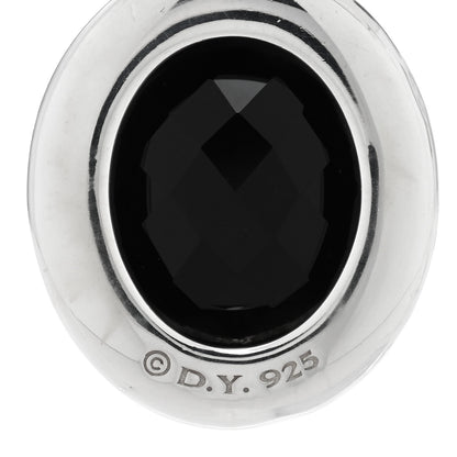 David Yurman Sterling Silver Diamond Black Onyx 22mm Oval Albion Pendant 3 of 3