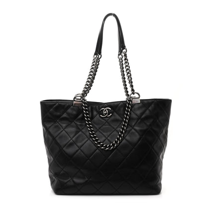 Chanel Calfskin Quilted Large Shopping In Chains Tote Black 1 of 11