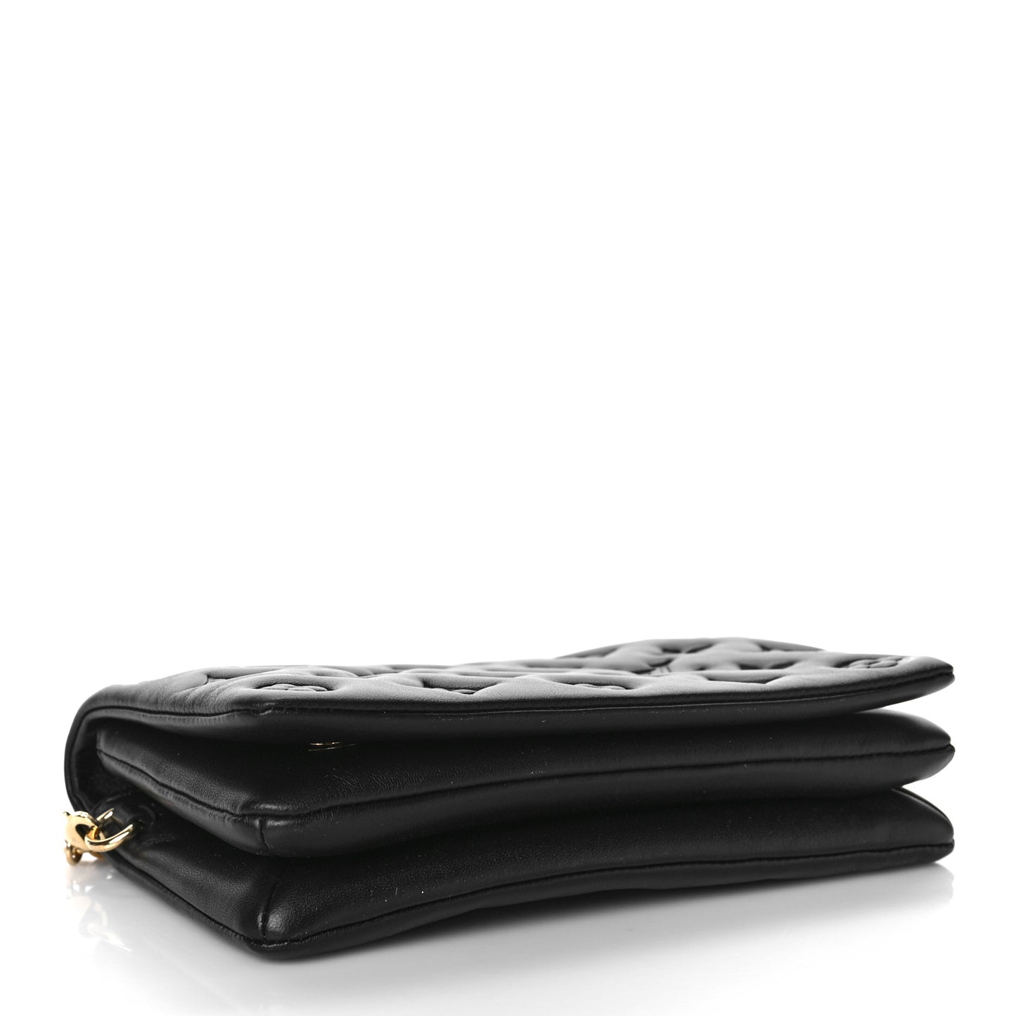 Lambskin Embossed Monogram Pochette Coussin Black